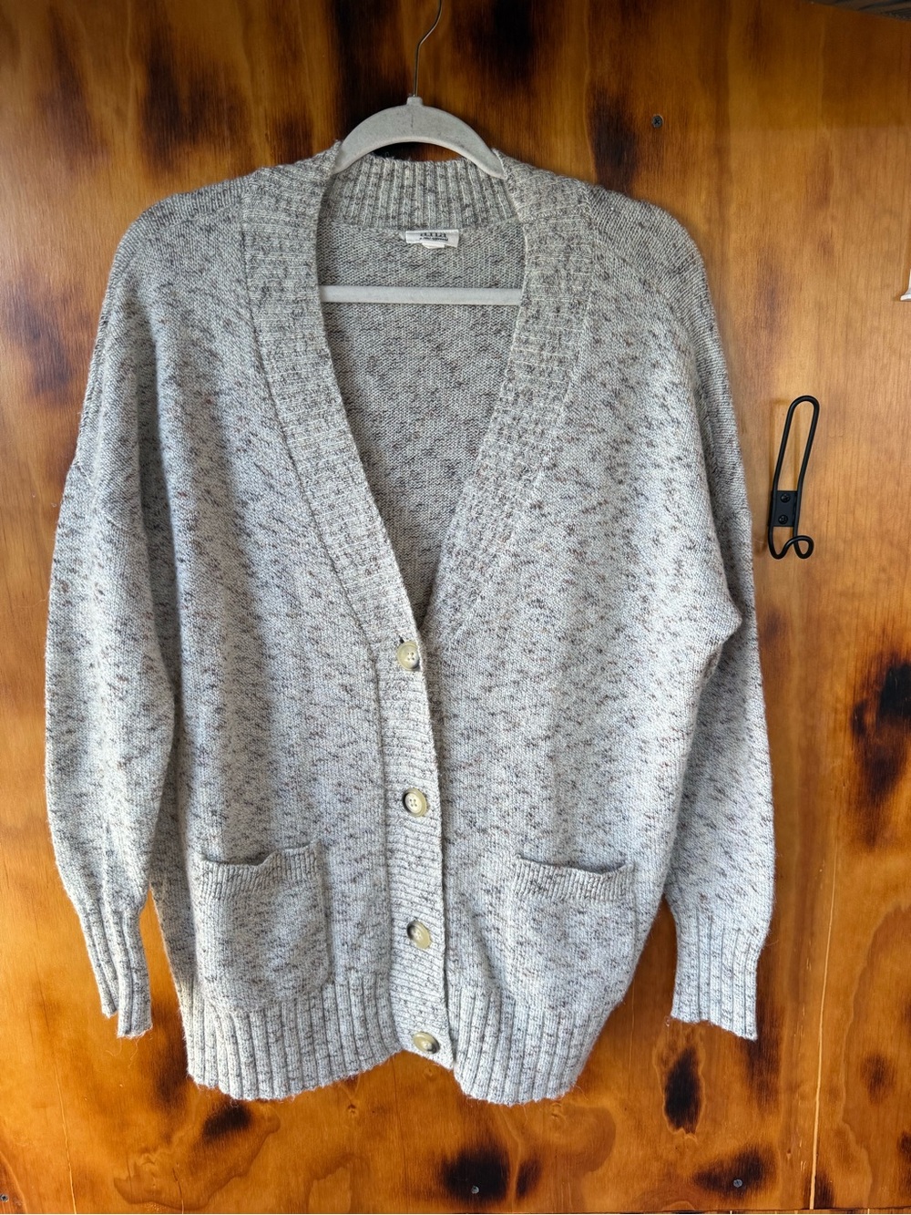 a.n.a Speckled Light Oatmeal Button-Up Cardigan